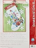 Dimensions Counted Cross Stitch 'Santa's Sidecar' Personalized Christmas Stocking Kit, Light Blue Aida, 16