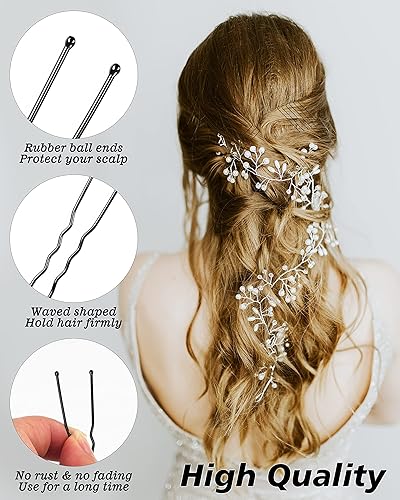 Miniatura 3 de Horquillas para el cabello en forma de U, 360 horquillas para moños, 2.36 pulgadas de alta calidad para mujeres, horquillas de sujeción segura para