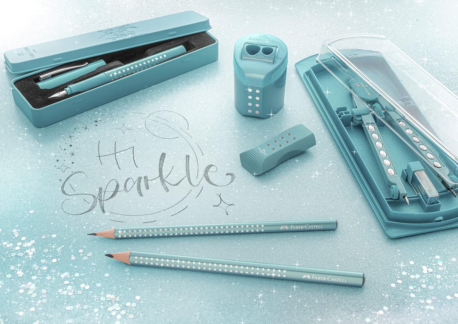 Faber-Castell Fountain Pen Sparkle Set - Ocean - M Nib