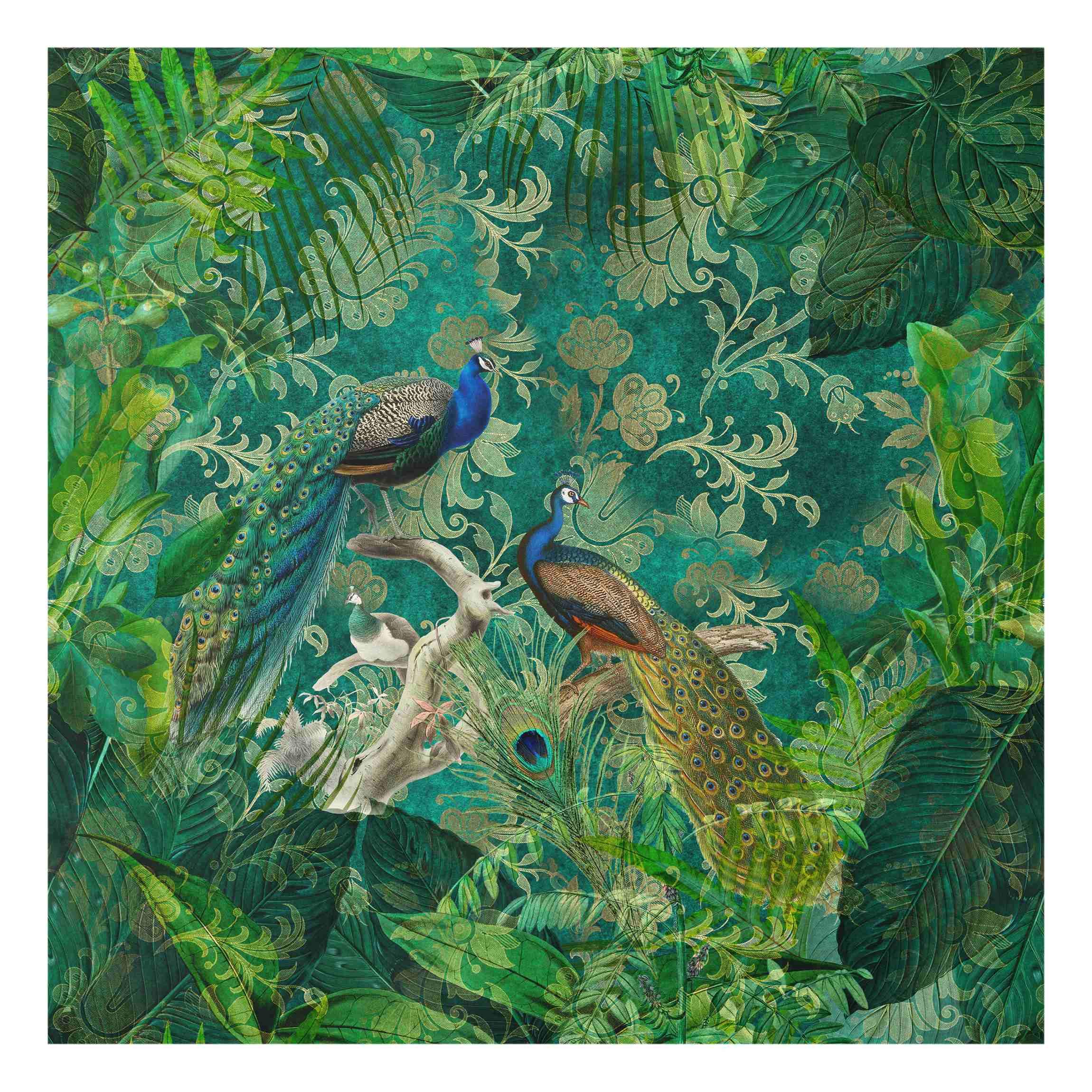Fond de hotte avec support épaisseur 4mm animaux crédence cuisine plantes verre trempé panneau mural vert crédence en verre style vintage cuisine 5405 (60x59cm)