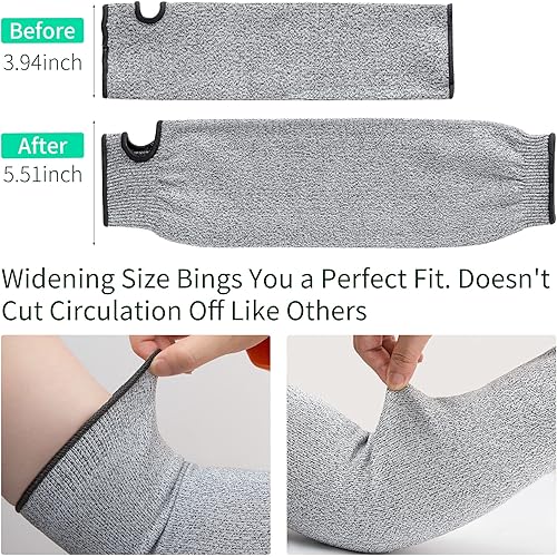 Miniatura 3 de ARCLIBER 2 pares de mangas de jardín resistentes a los cortes, mangas protectoras de jardinería para hombres y mujeres con orificio para el pulgar,