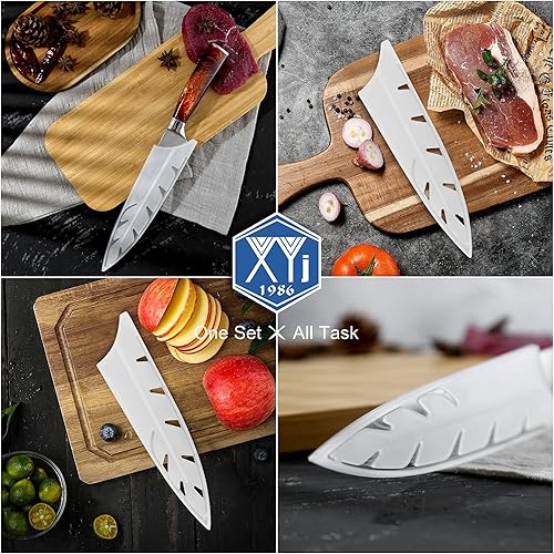 Vista 293 de XYJ Juego de 2 fundas de cuchillo de seguridad para cuchillos, protector de borde, funda universal para cuchillos, chef, cuchillo de cerámica