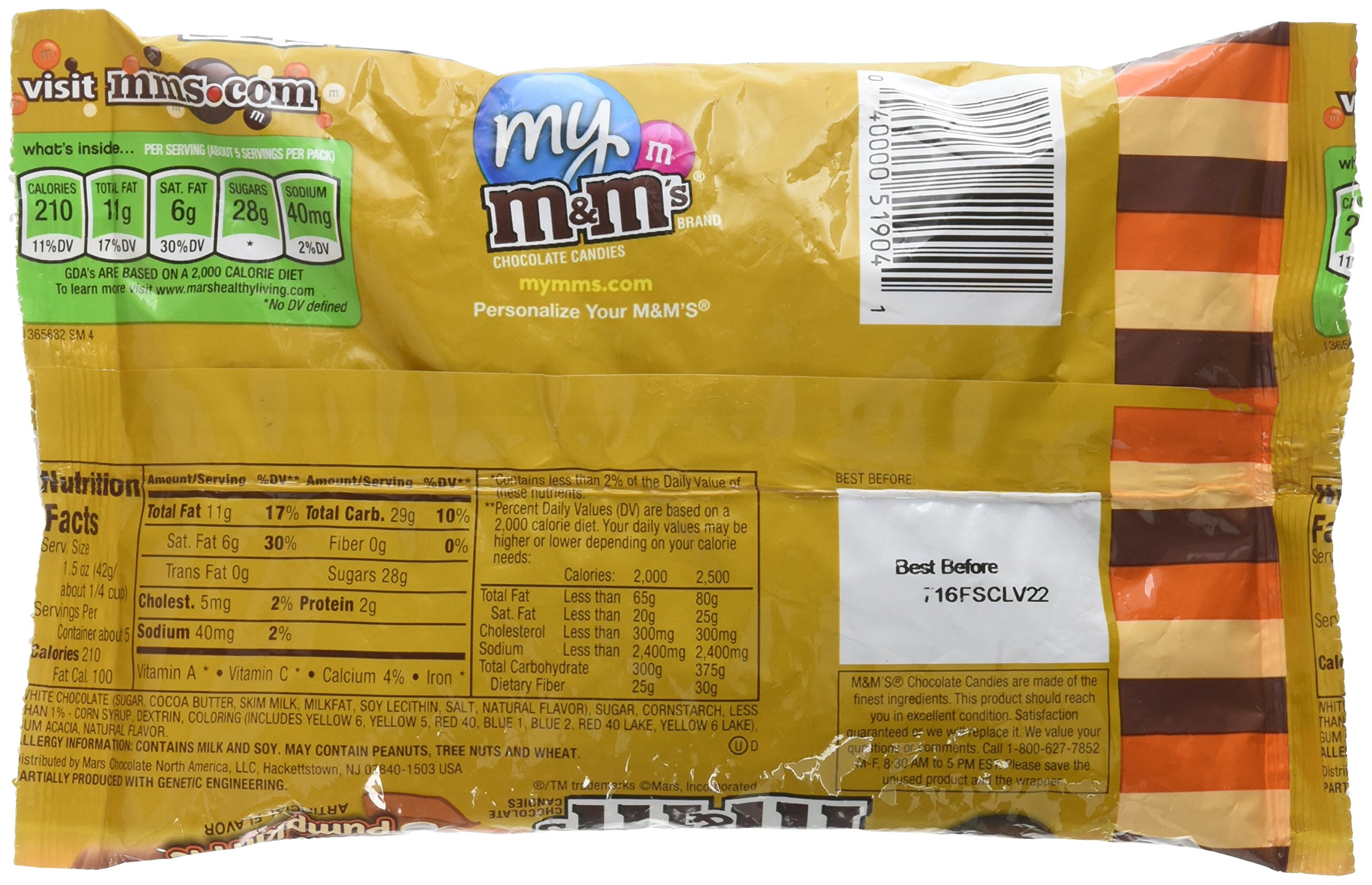 M&M's White Pumpkin Pie - Edition Spéciale Chocolat Blanc Tarte à la Citrouille - Sachet de 226,8 g - Halloween