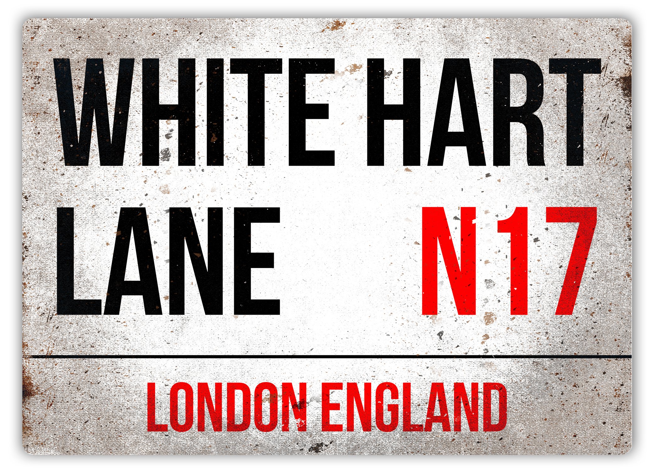 WTF | Worn White Hart Lane | Sticky Pads - Metal Wall Sign Plaque Art Inspirational