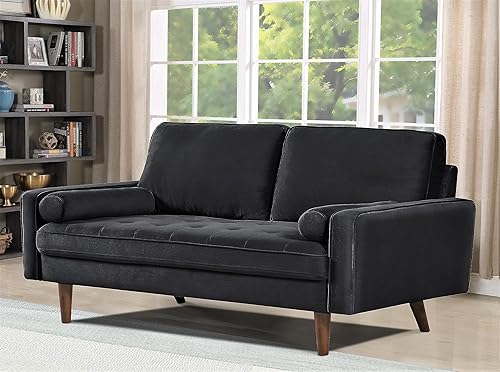 Miniatura 4 de Container Furniture Direct Sofá biplaza de terciopelo de 58 pulgadas para sala de estar, estilo clásico de mediados de siglo con silueta moderna,