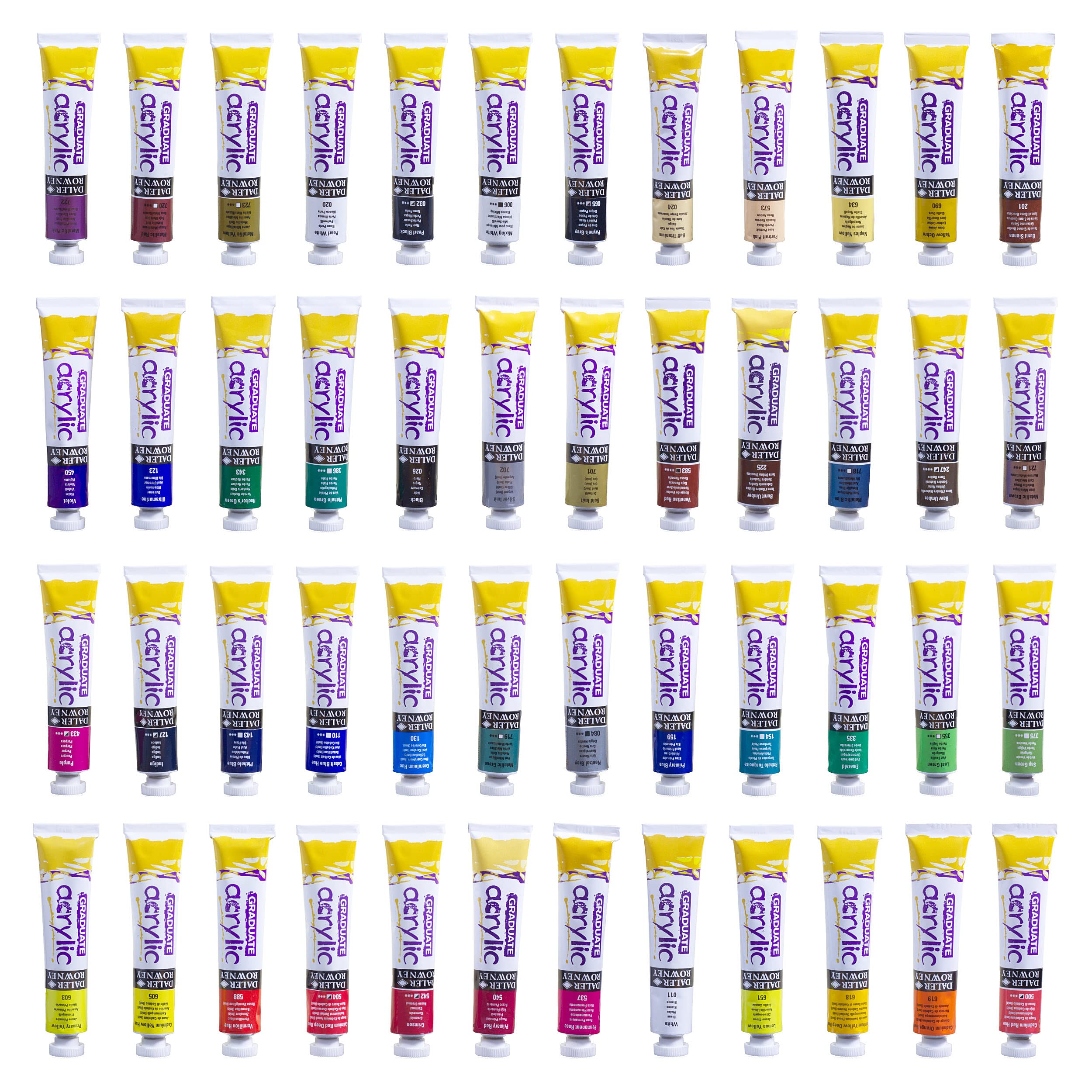 Daler Rowney 123900048 Graduate Acrylfarben-Set, 22 ml, 48 Stück