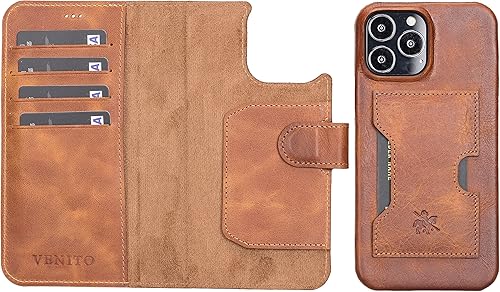 Miniatura 134 de Venito Funda tipo cartera para iPhone 15 con tarjetero y bloqueo RFID, funda de cuero para teléfono, funda desmontable de 6.1 pulgadas, Florencia