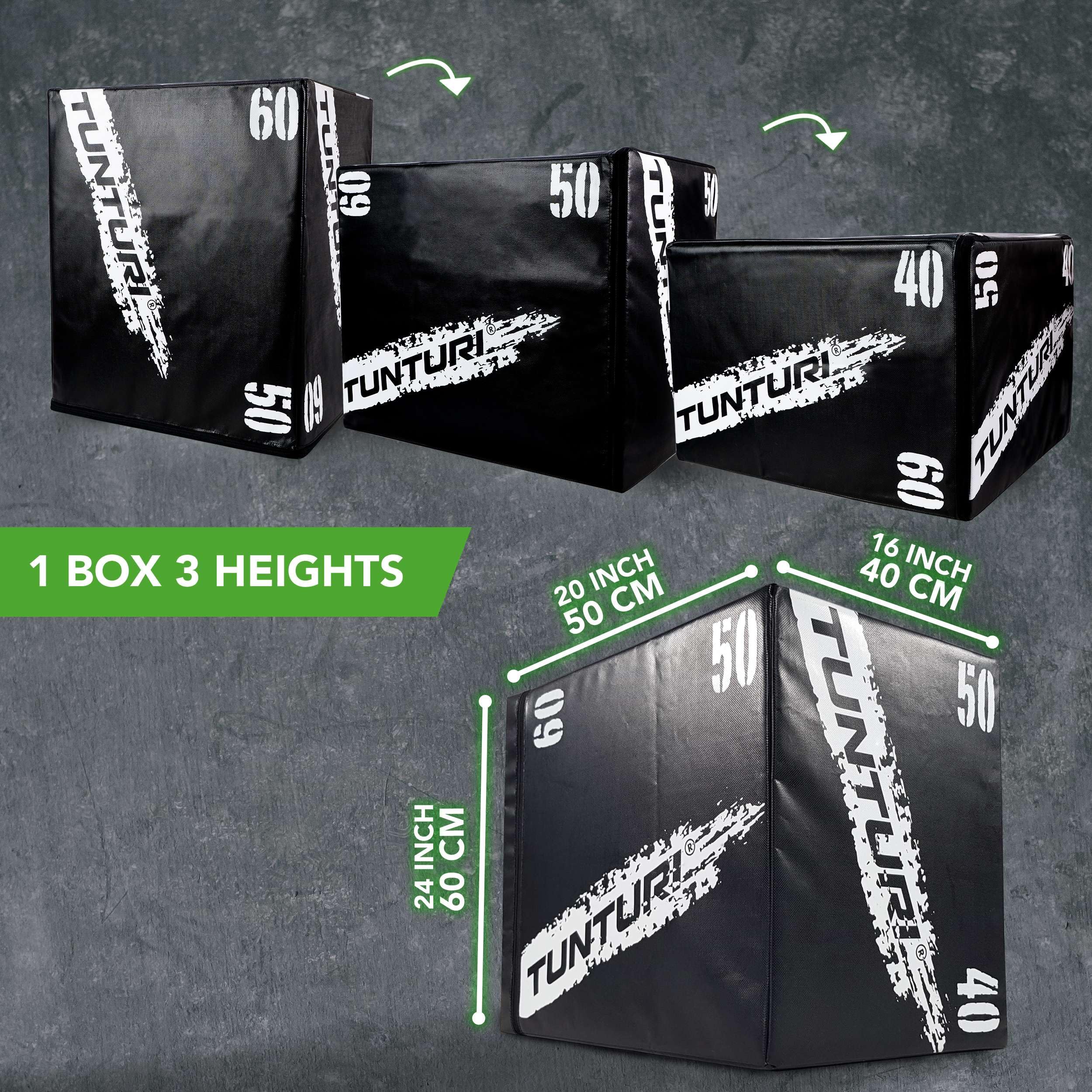Tunturi boîte Plyo Boxde Fitness EVA 40 x 50 x 60 cm Noir