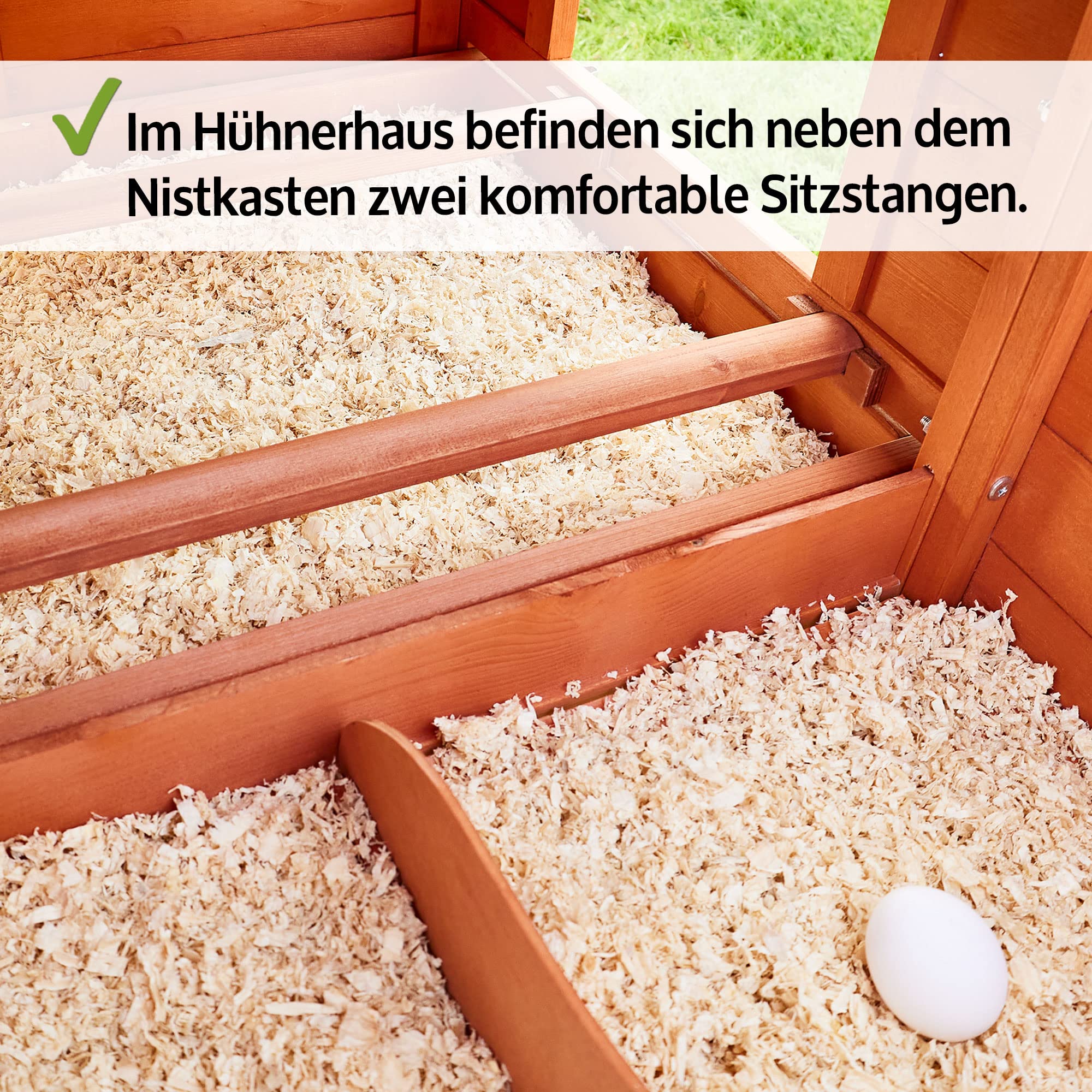 zooprinz großer Hühnerstall – Vollholz Hühnervoliere mit Nistkasten | Hühnerstall aus massivem Vollholz mit Nistkasten und Draht – schnell zu reinigen für Garten & Außengehege