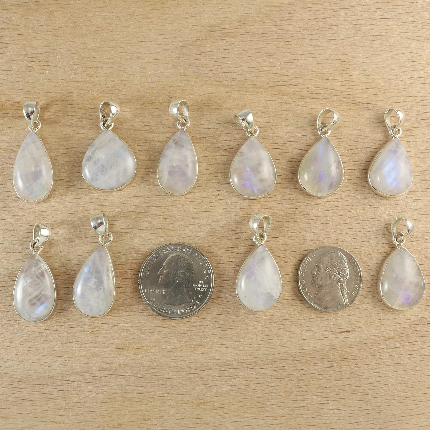 Sterling Silver 925 Teardrop Pear-Shape Gemstone Handmade Pendant Necklace for Women - Image 6