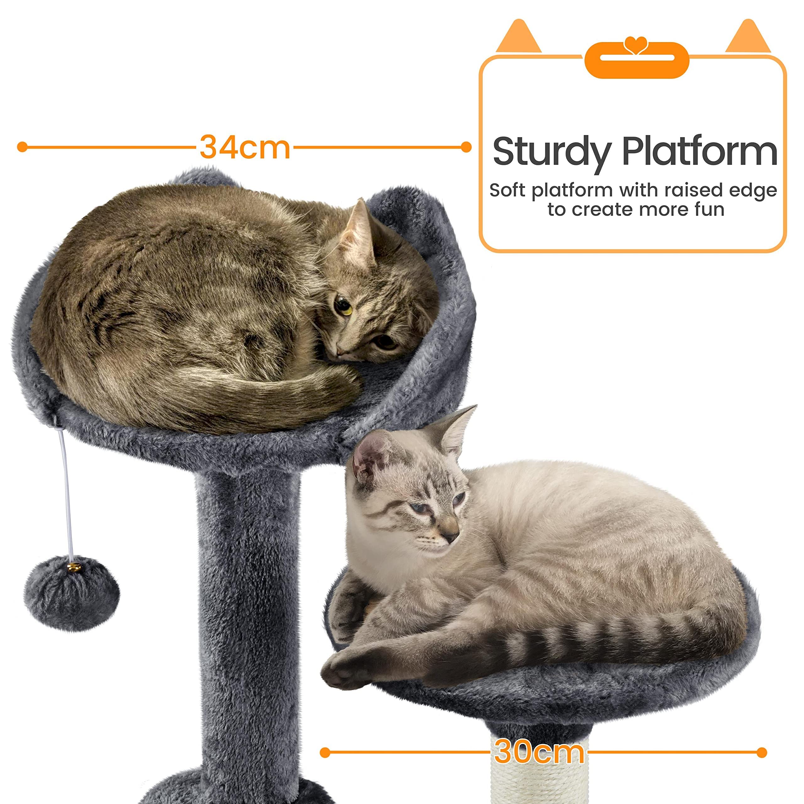 Yaheetech Rascador XXL para Gatos de 175 cm de Altura para Gatos Grandes, árbol de Escalada Estable con columnas de sisal y Plataformas, Hamaca de Peluche, Color Gris Oscuro