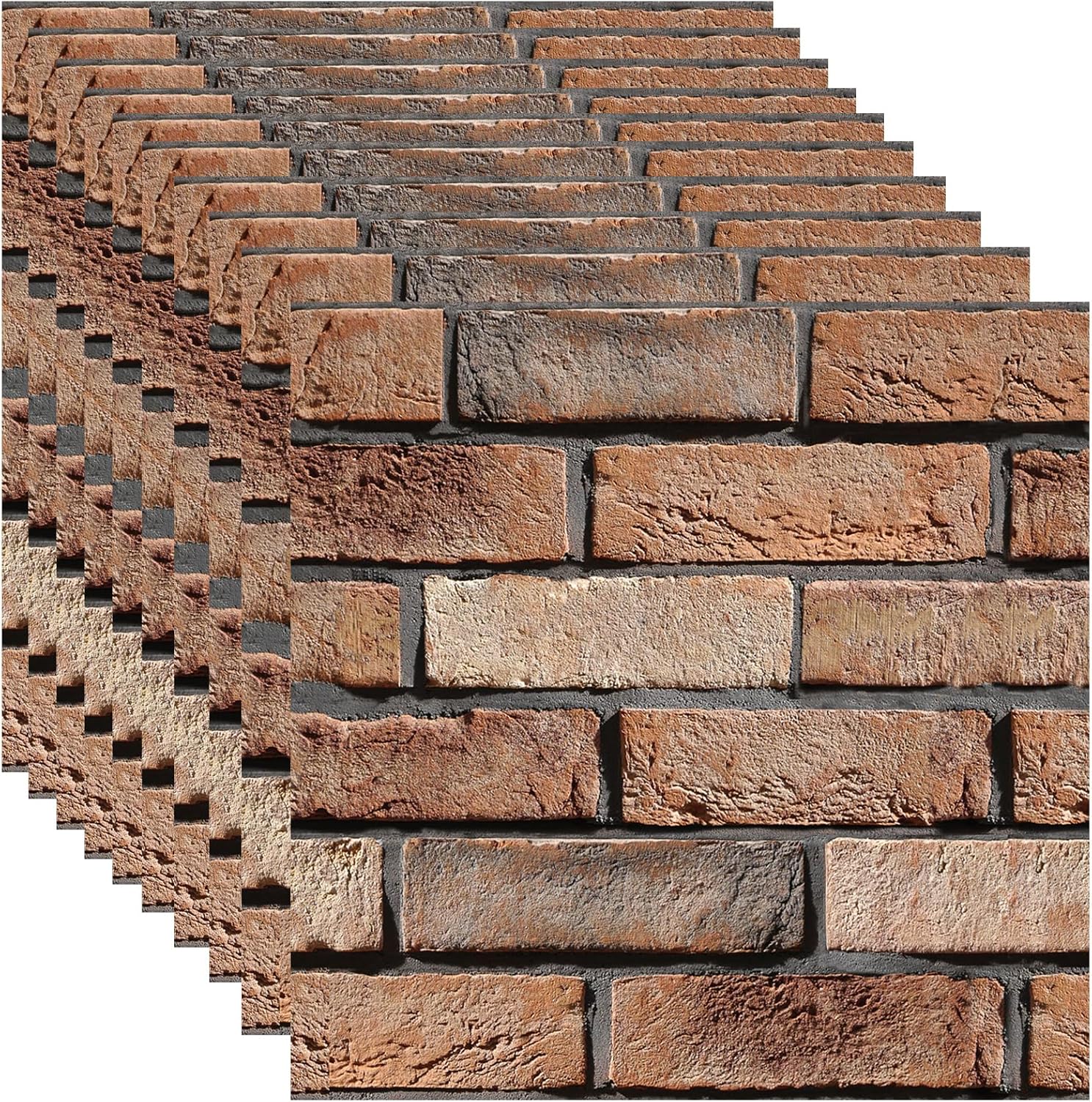 Veczom 3D Wall Panels Peel and Stick, 10 Pack 3D Waterproof Self ...