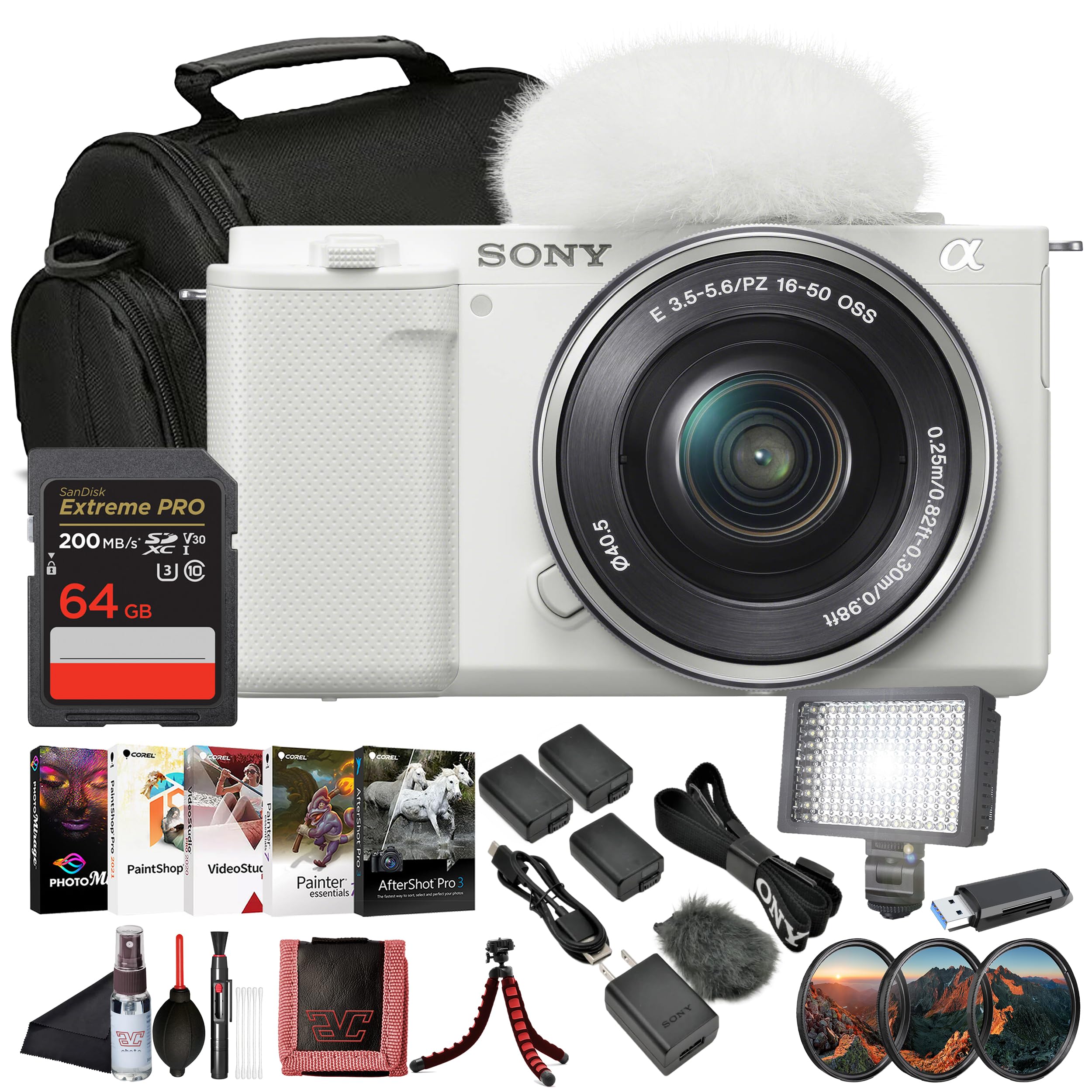 Buy Sony ZV-E10 Vlogging Mirrorless Camera (White) with E PZ 16