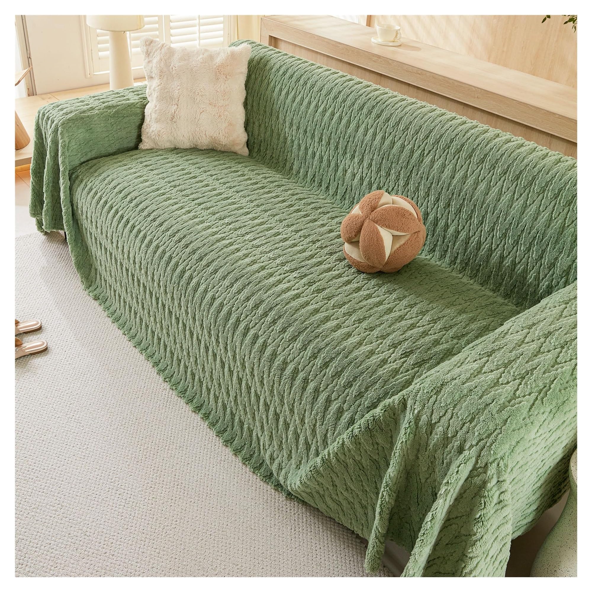 Polaire chaude pour canapé : profitez d'un salon cosy avec cette housse en peluche douce