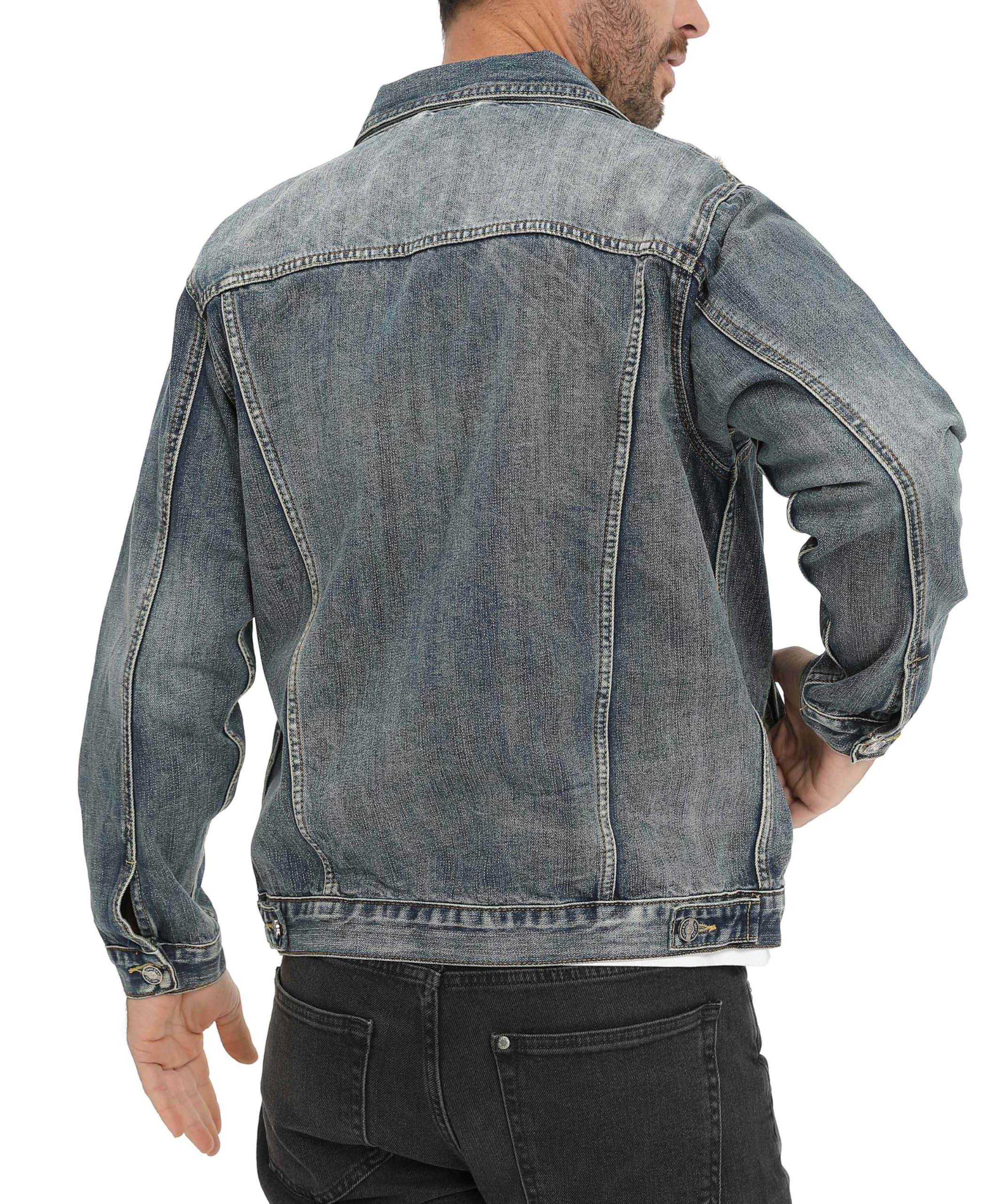 Giacca Jeans uomo Classico Lavato Vintage Jacket Casual Jeans Cappotto Cotone Trucker Giacca Biker Moto Capispalla in Denim Strappato