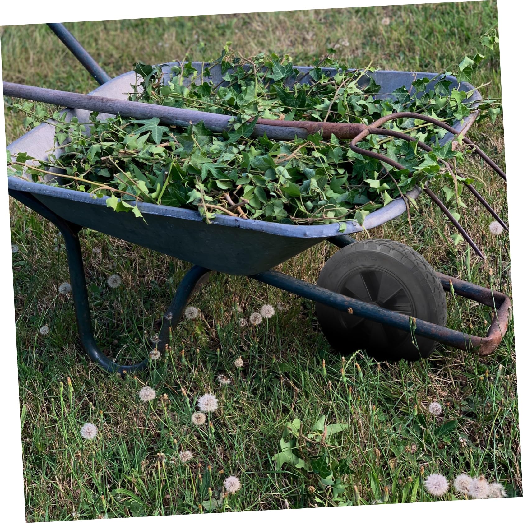 UPKOCH Rasenmäher Ersatzräder Wagenräder für Schiebemäher Geräuscharme Lenkrollen aus Stabilem Gummimaterial als Ersatz für Gartenwagen Transportwagen und Sackkarren