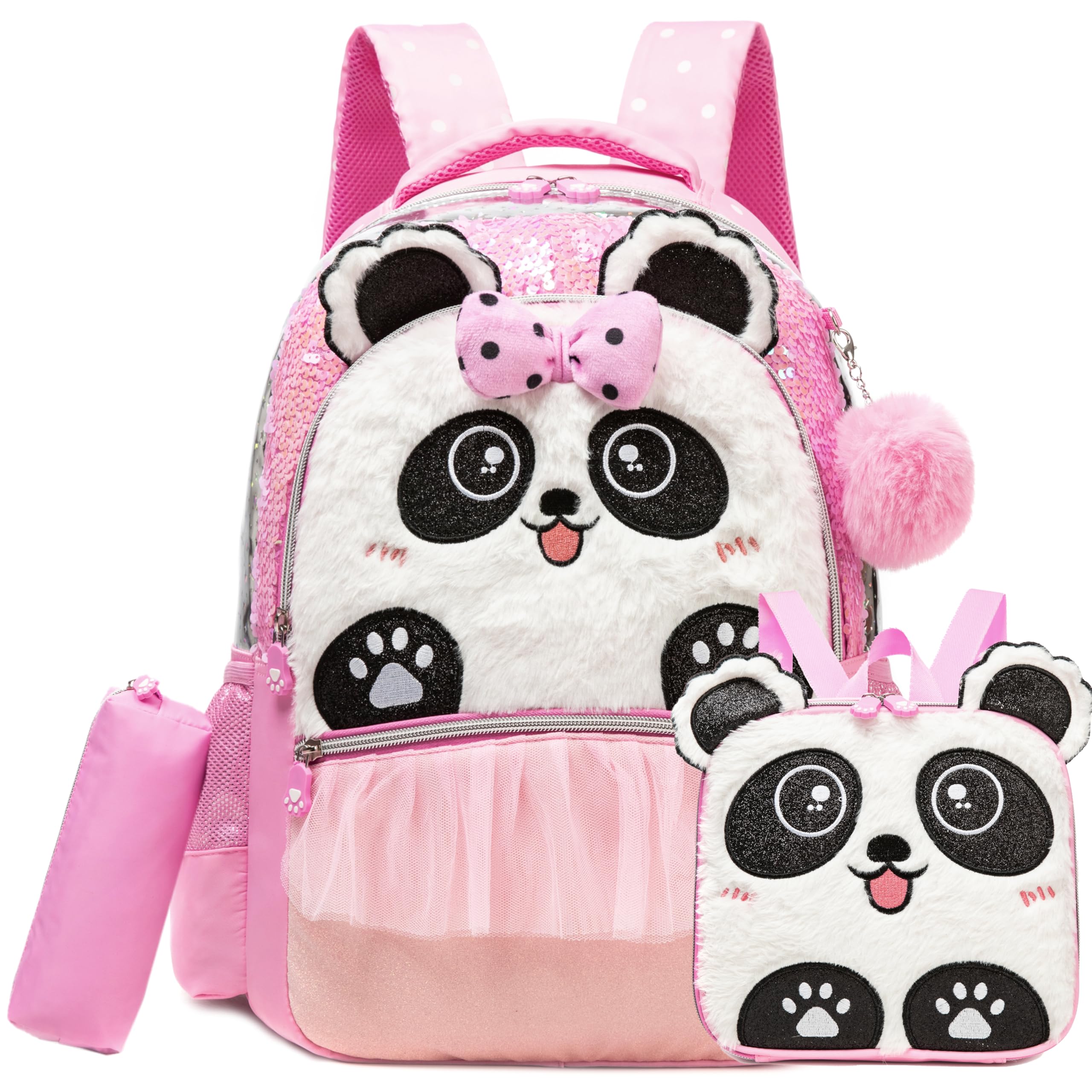 ZBAOGTW Backpacks for Girls Backpack for School Kids Backpack with Lunch Box Set Cute Cat Schoolbag for Girls Kindergarten Elementary Bag Back to