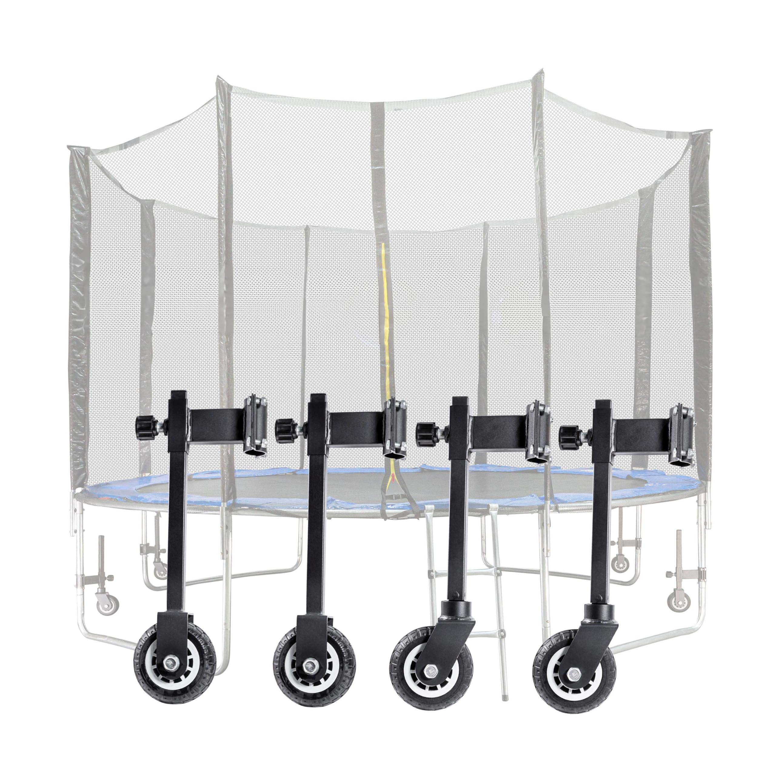 Ruote per il trasporto di trampolini,kit di spostamento a 3 e 4 ruote con ruote con cuscinetti a sfera,ruote girevoli a 360° e ruote fisse,facile spostamento per trampolini da 180 a 460 cm