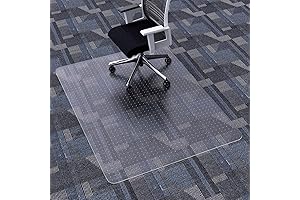 Office Chair Mat for Carpet Medium Pile Rectangle Clear