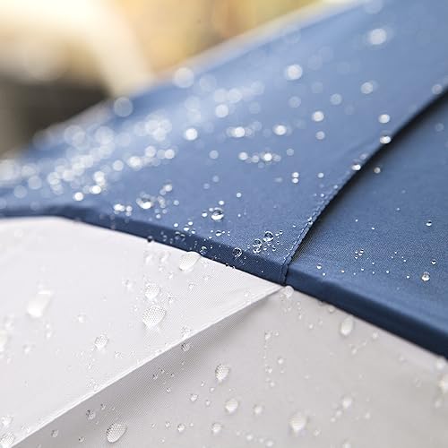 Vista 16 de Paraguas de golf abierto automático de 62/68 pulgadas, extra grande, ventilado, resistente al viento, impermeable, doble toldo Azul marino