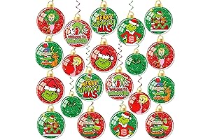 36Pcs Green Monster Decorations Christmas Hanging Swirls
