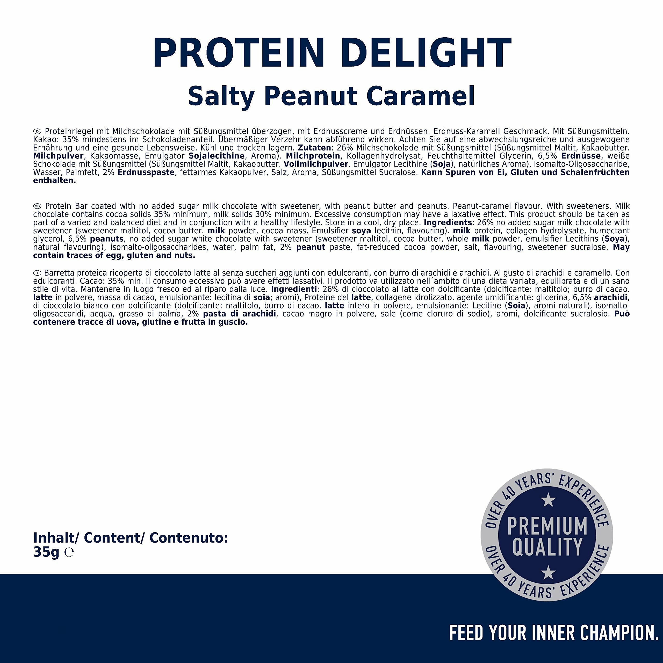 Multipower Protein Delight Eiweißriegel – 18 x 35 g Protein Riegel Box (630 g) – Leckerer Energieriegel – Salty Peanut Caramel (Packung mit 2)