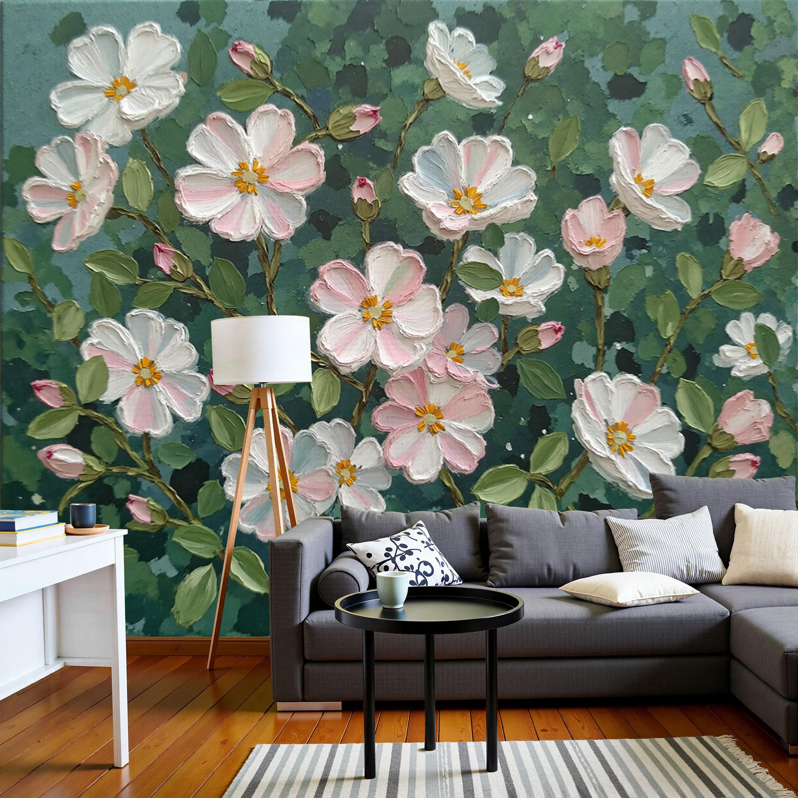 Papier Peint Panoramique Fleurs Sauvages 3D tapisserie murale salon