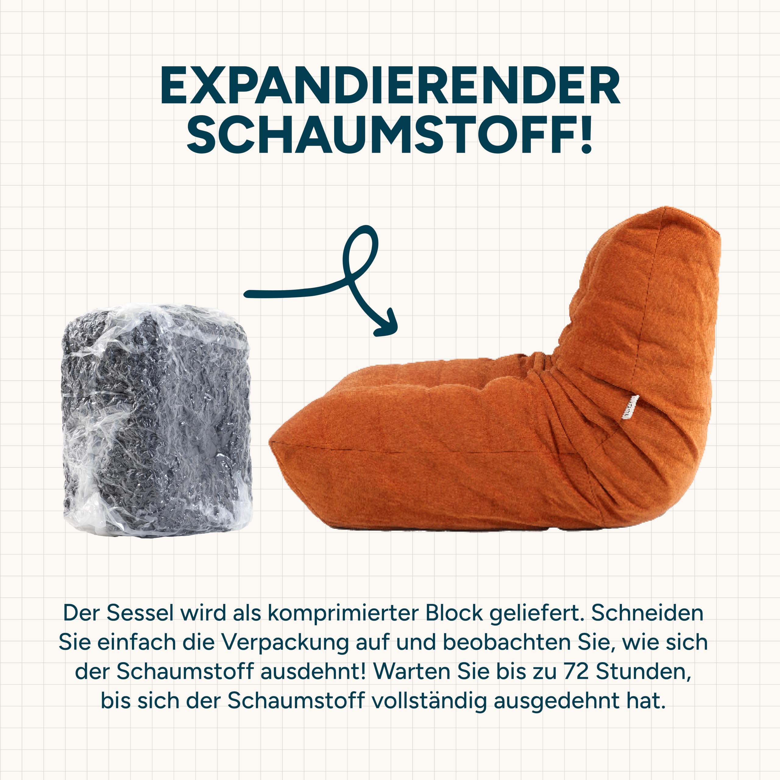 Icon Enzo Bodenstuhl mit Rückenlehne, Orange, Chenille Stoff, Bequemer Stuhl mit Schaumstofffüllung inklusive, Bodensofa, Wohnzimmermöbel, Schlafzimmerstuhl, Loungesessel, Akzentstuhl