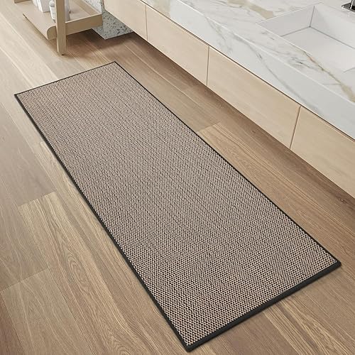 Miniatura 12 de PADOOR Tapetes de baño antideslizantes para baño, tapetes de baño trenzados y absorbentes, lavables a máquina, finos tapetes de baño para debajo