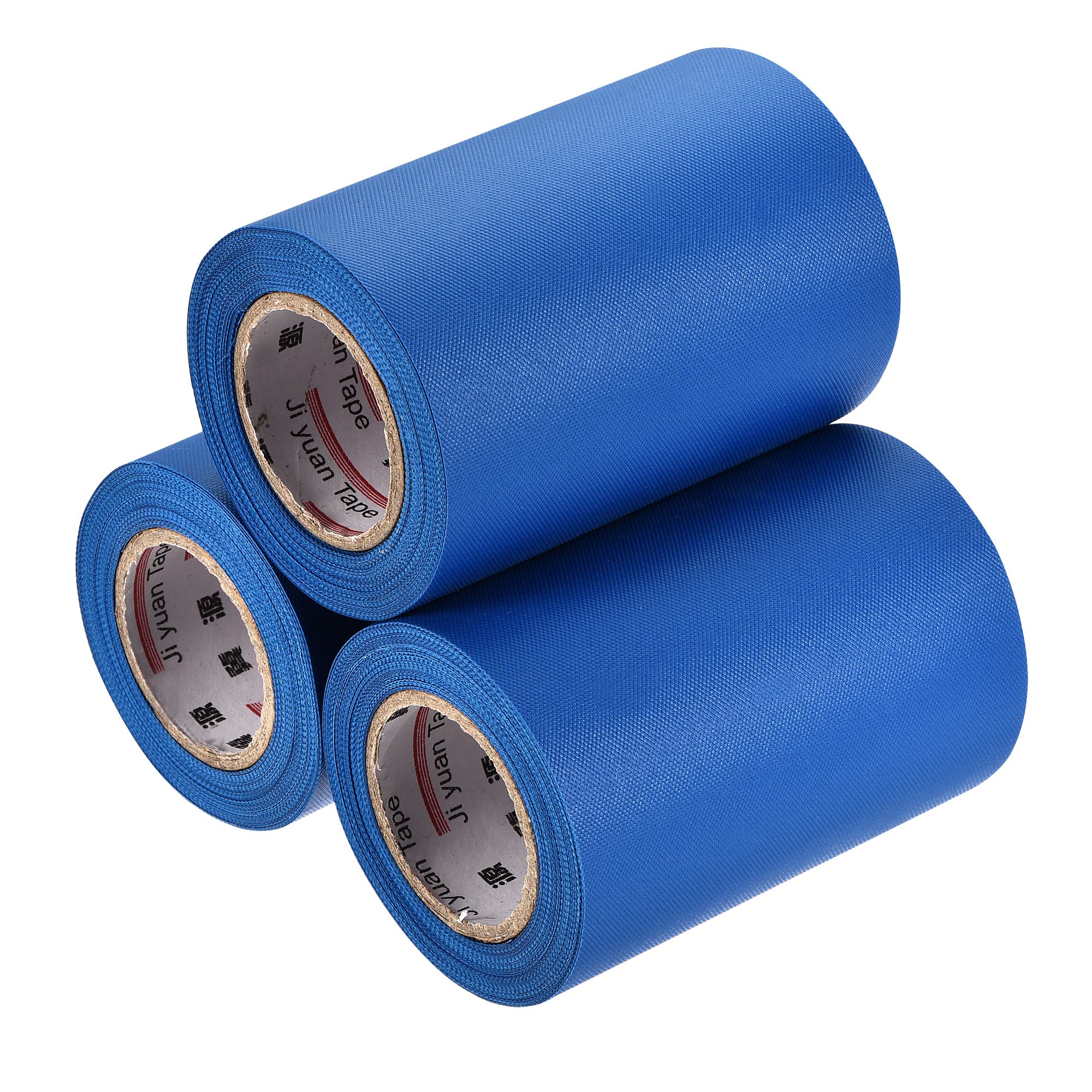 MECCANIXITY Pipe Wrap Tapes Non-Adhesive 10cmx13m Protective Waterproof Tube Protector for Air Conditioner HVAC Pipes, PVC Blue Pack of 3