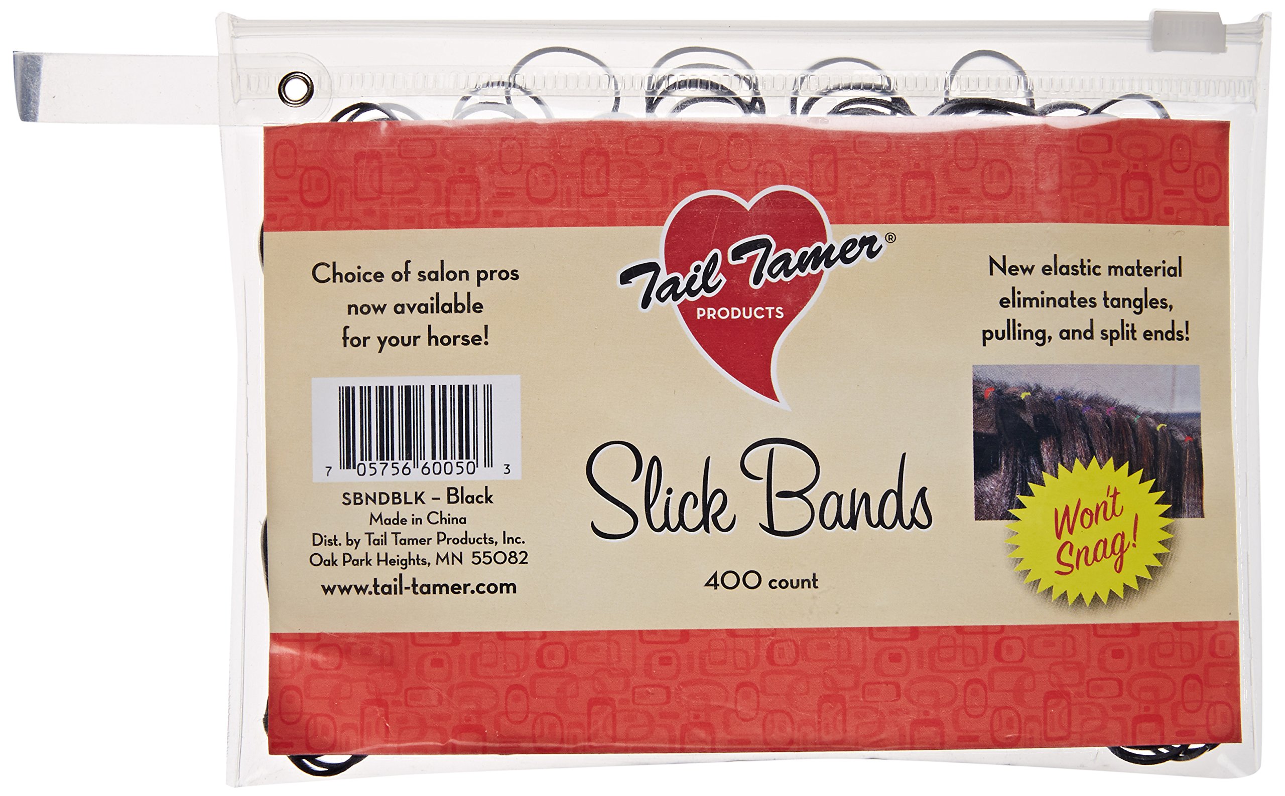 Tail Tamers SBND-BLK Slick Bands for Horses, Black
