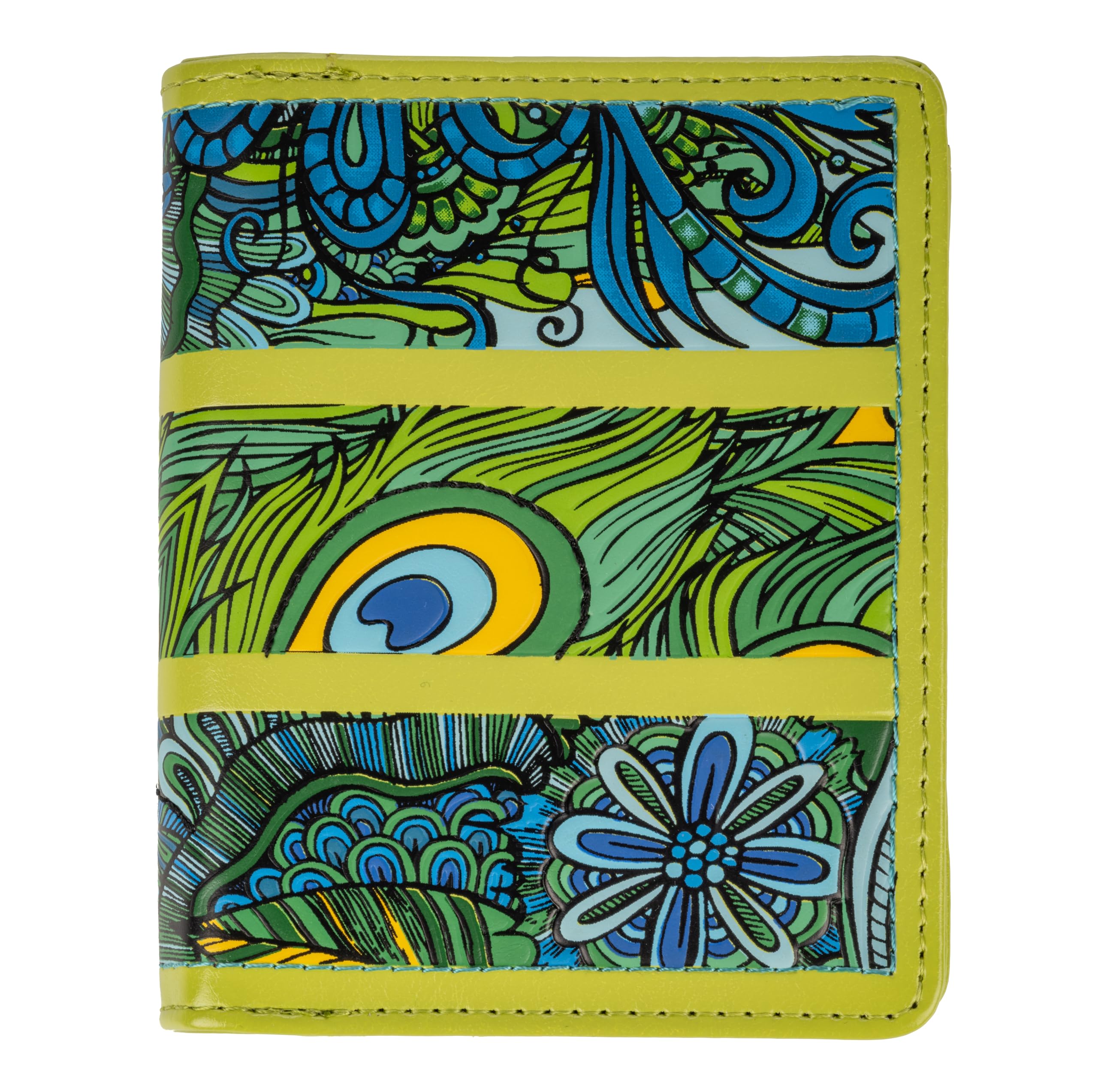 Shag Wear Women's PU Vegan Leather Colorful Slim Trendy Small Bifold Wallet with 4 Credit Card Slots, 1 Zippered Coin Pocket, and Clear ID Window (