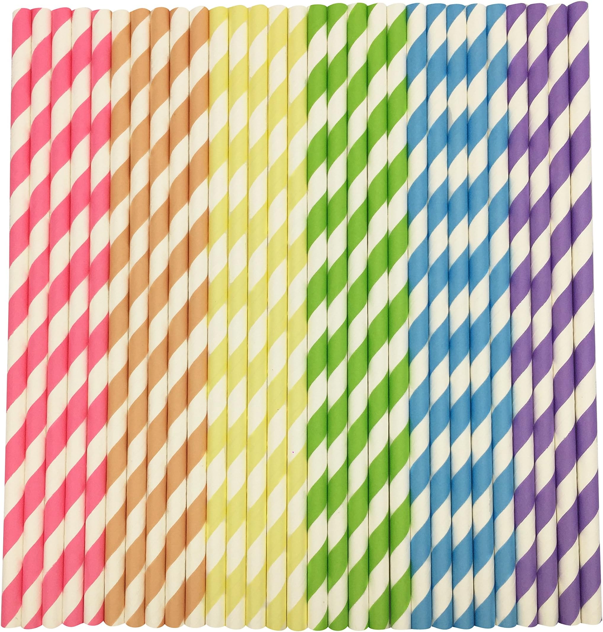 Paper Straws Christmas Drinking Party 150Pcs with Paper Packaging Bulk Drinking Straws Decorations for Birthday Wedding Baby Shower Valentine in Bright Rainbow Color Striped