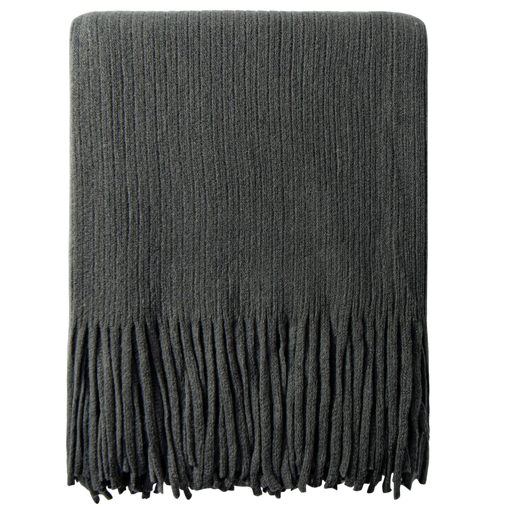 Couverture douce et simple plaid élégant gris foncé pour le quotidien