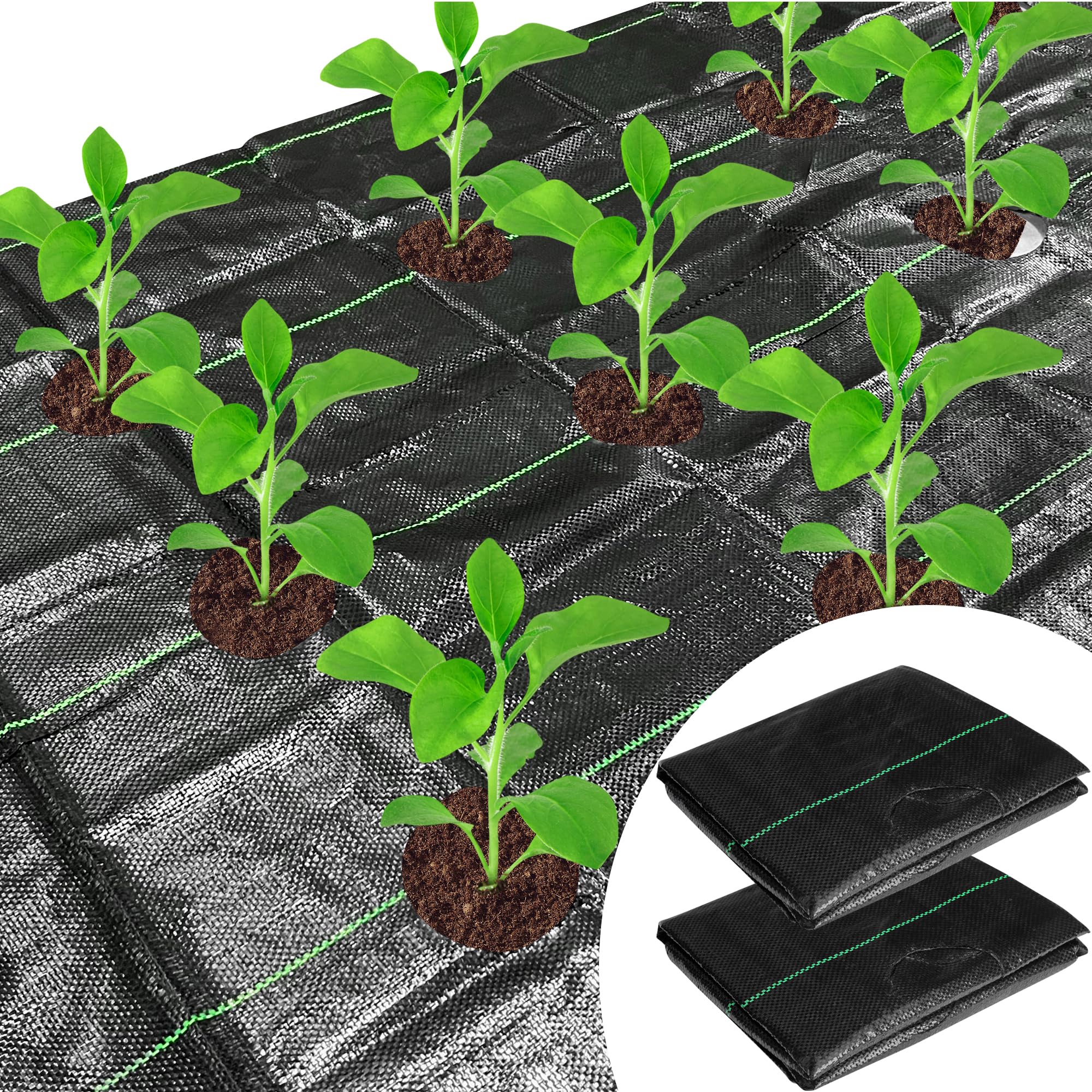 CODREE 2-Pack Weed Barrier with Holes
