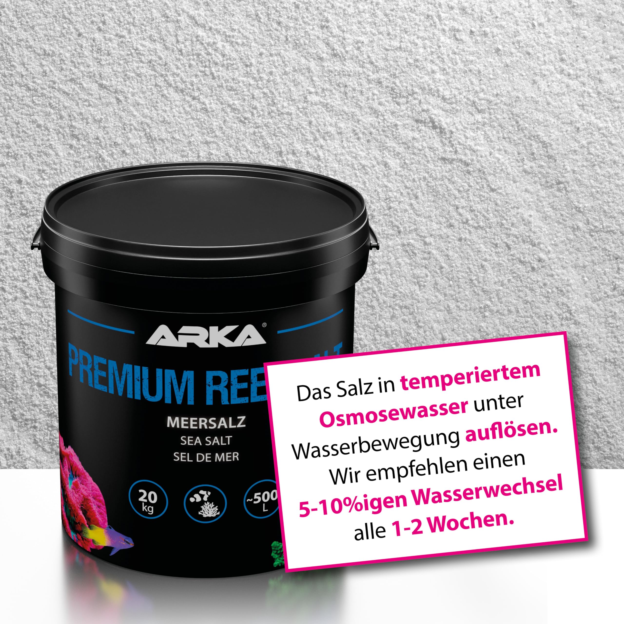 Riffsalz Meerwasseraquarium 15 kg - Reef Salt für Salzwasser Aquarium | synthetisches Meersalz, schnell löslich, nitratfrei, phosphatfrei, für Korallen, SPS, LPS, Weichkorallen, Fische, Meerwasser