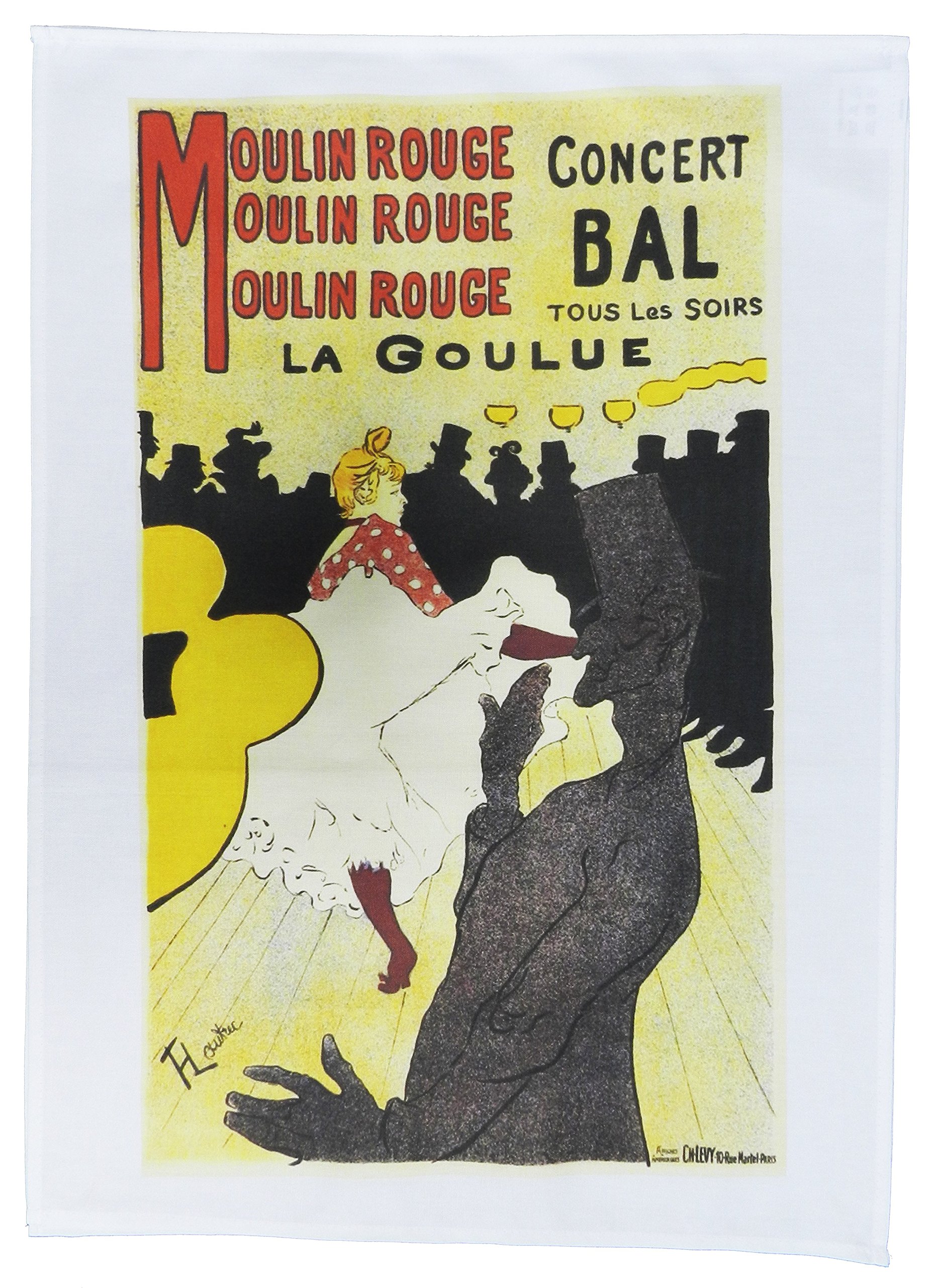 Half a Donkey Moulin Rouge - Retro Style Advertising Poster Large Cotton Tea Towel