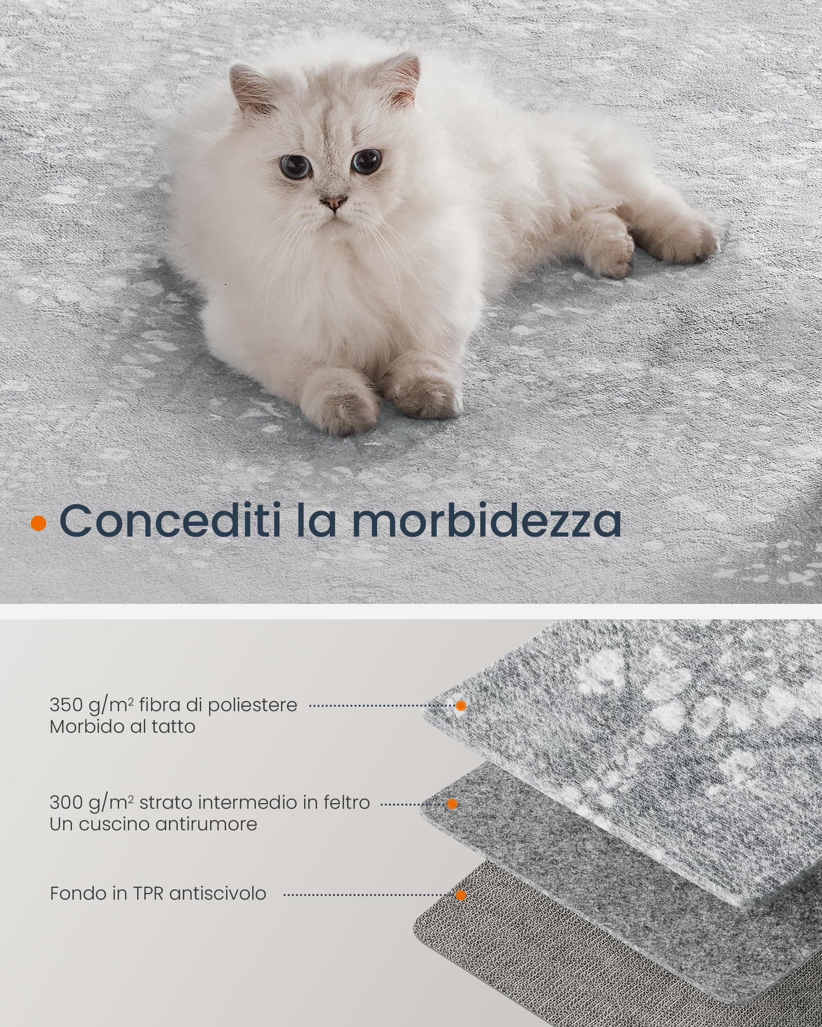 SONGMICS HOME Tappeto per Soggiorno, 80 x 150 cm Tappeto Salotto Antiscivolo, per Soggiorno Camera da Letto Cameretta, Lavabile in Lavatrice, Stile Boho, Grigio Chiaro TAR026G01V1