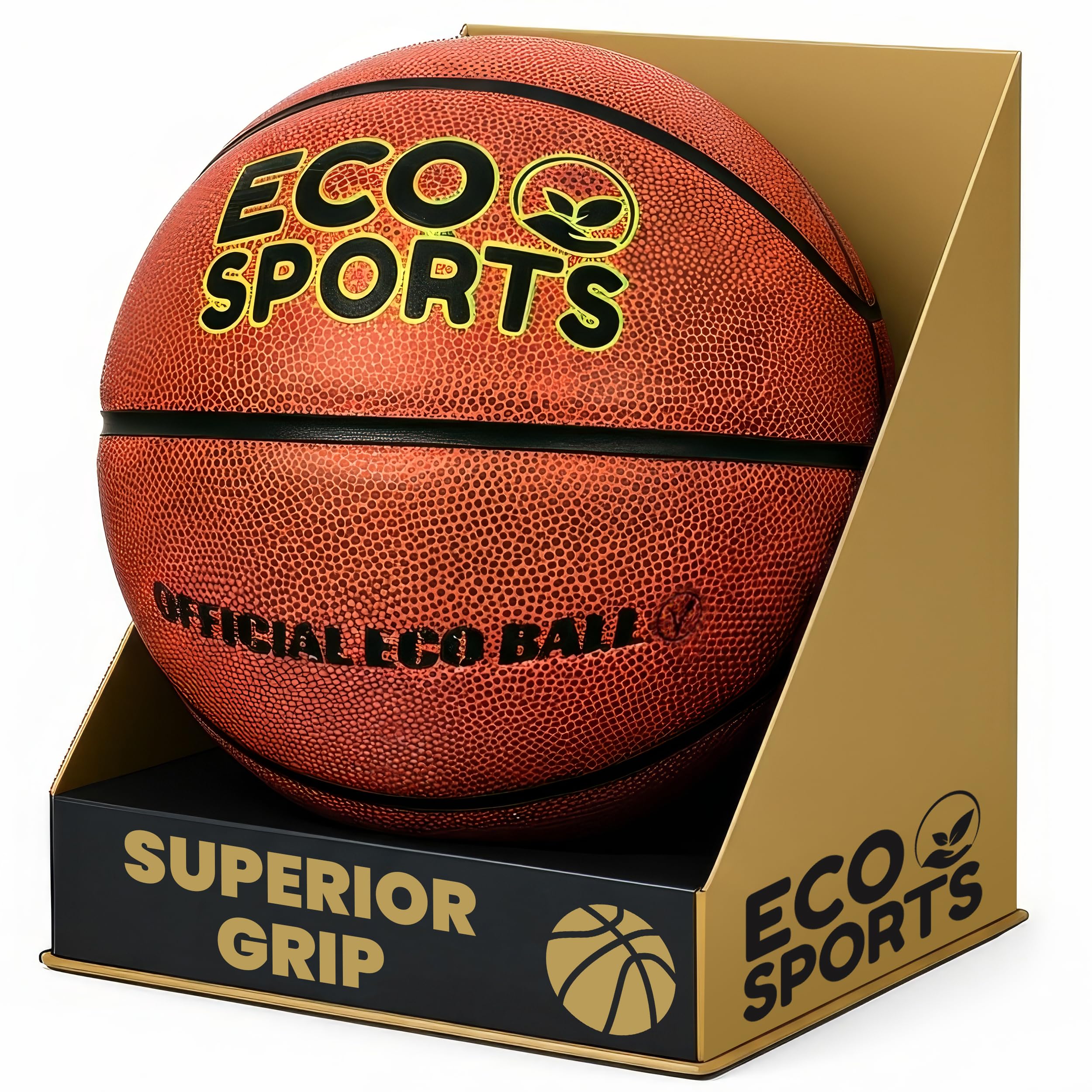Eco Sports Outdoor and Indoor Basketball Size 5, 6, 7 - TPU Leather Strong Grip and High Performance, Training Ball for Youth and Adults Basketball Games