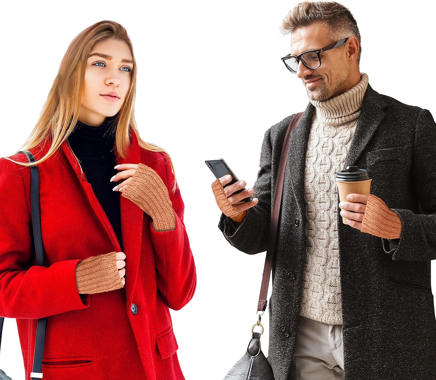 TINKUY PERU Alpaca Wool Winter Fingerless Gloves – Unisex Mittens, Hand-Knitted, Warm, Soft, Hypoallergenic – One Size - Image 4