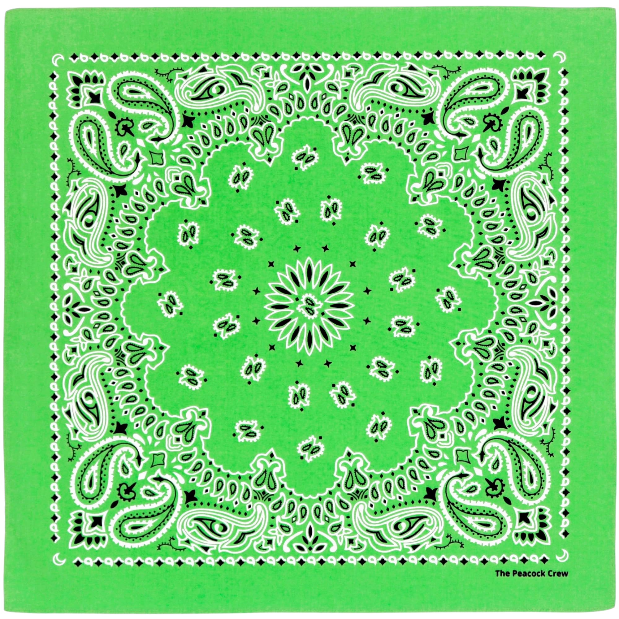 The Peacock Crew Premium Soft Cotton Designer Bandana for Men and Women 22x22 in