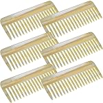 Giorgio G30 Large 5.75 Inch Hair Detangling Comb, Wide Teeth for Thick Curly Wavy Hair. Long Hairs Detangler Comb For Wet and Dry. Handmade of Cellulose, Saw-Cut, Hand Polished, Ivory 6 Pack
