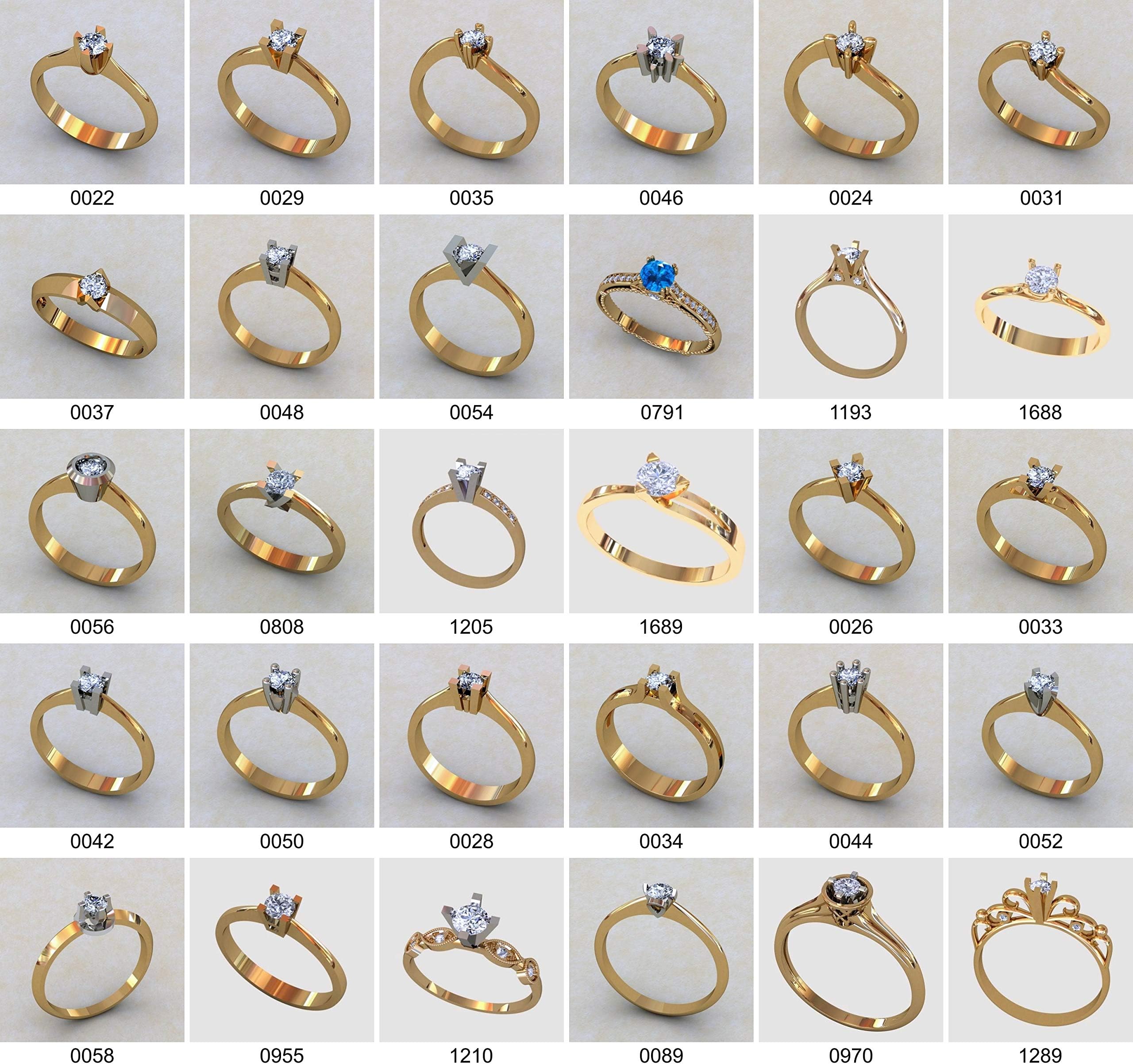 Set of 30 Ring Wax Patterns for Lost Wax Casting Jewelry/Main Stone 4 mm