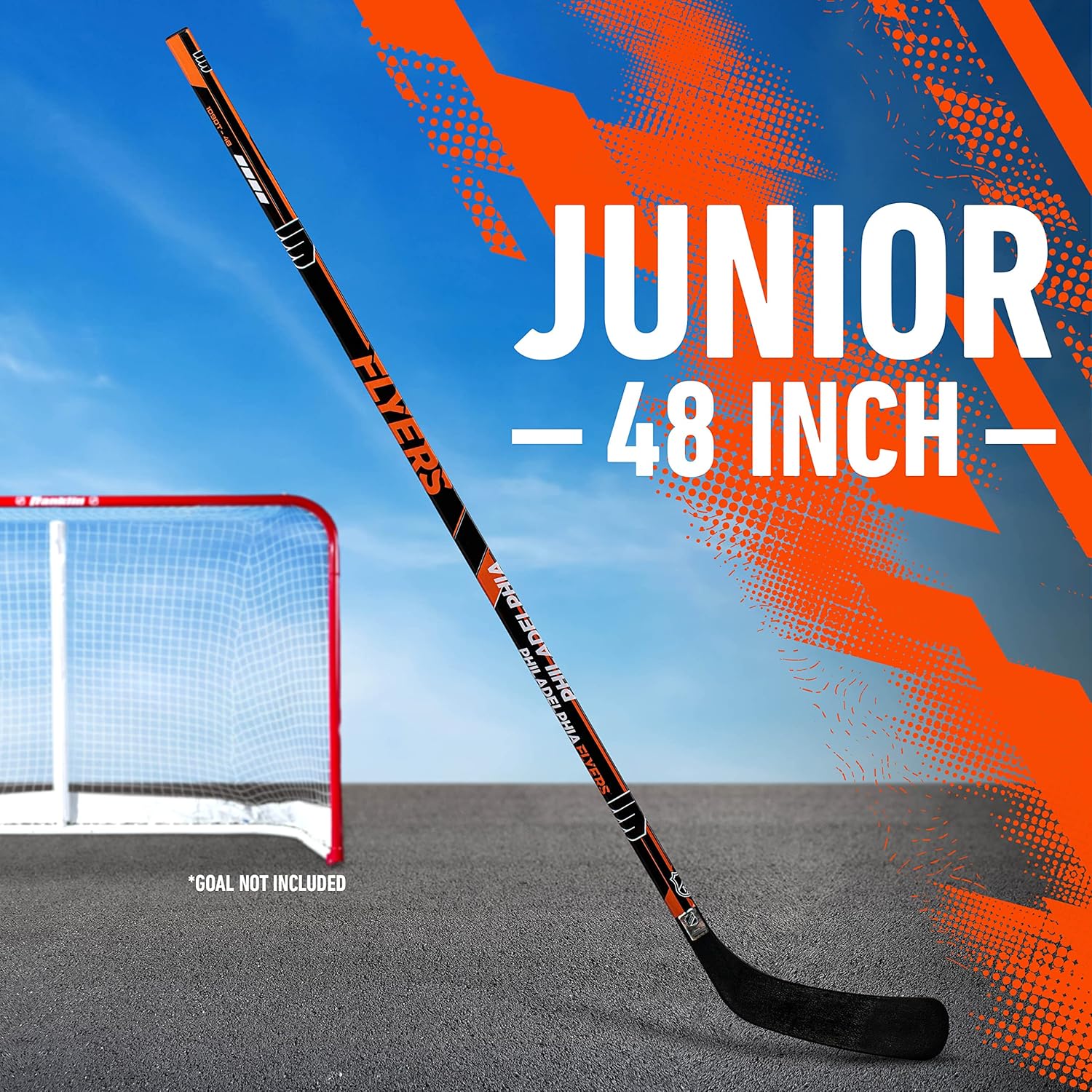 franklin sports nhl team 48" vinyl street hockey stick right philadelphia flyers