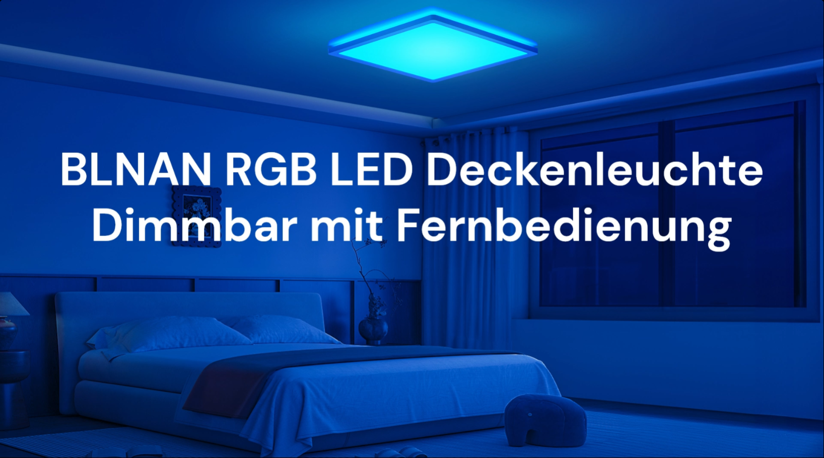 BLNAN RGB LED Plafondlamp Dimbaar met Afstandsbediening, 24W Plafondlamp met Kleurverandering, 3000K-6500K 2400lm Moderne Vierkante Lamp voor Woonkamer Slaapkamer Kinderkamer, Wit, 30cm