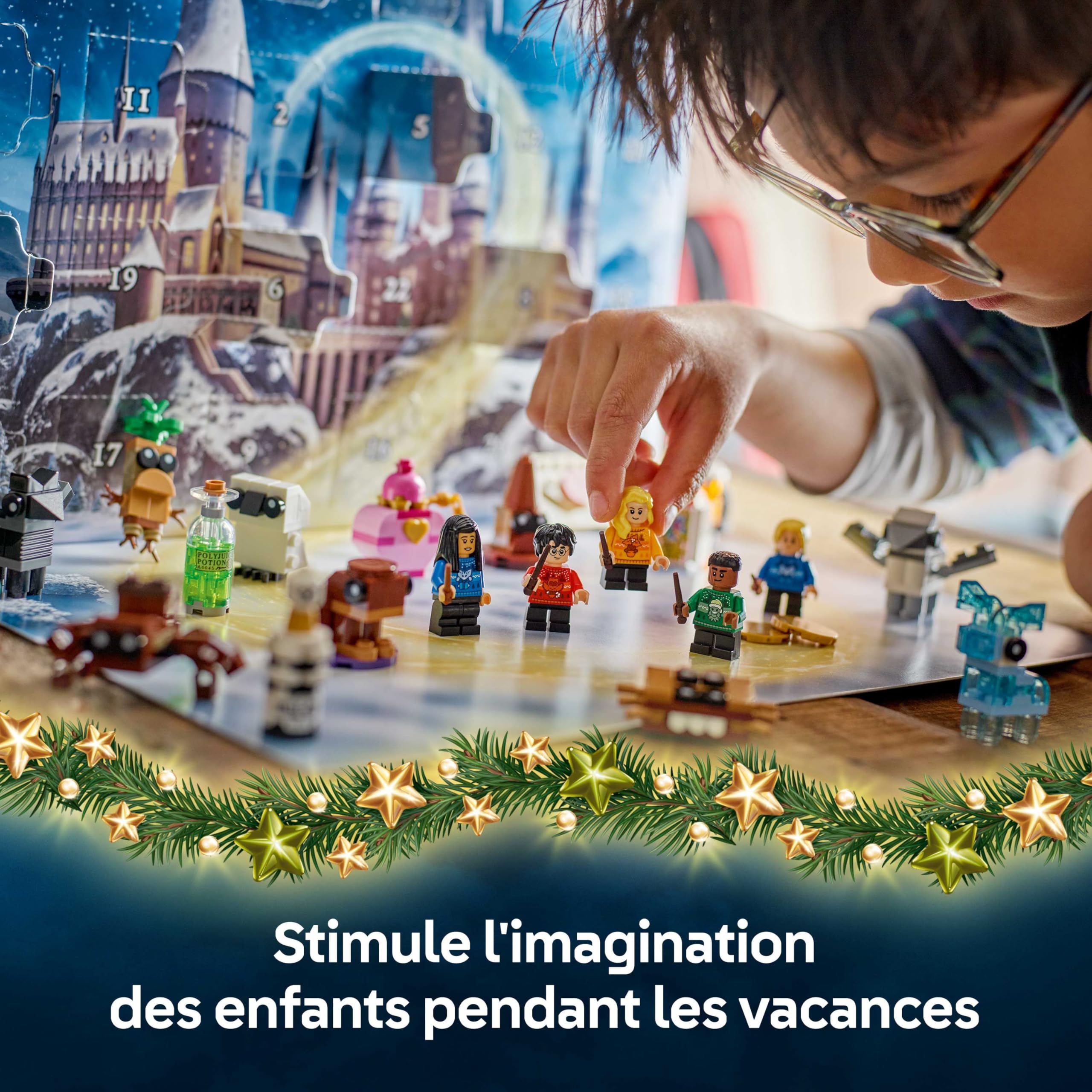 LEGO Harry Potter Le Calendrier de l’Avent 2025 - Jeu pour Garçon ou Fille 7 Ans - Compte à Rebours Avant Noël avec 24 Surprises - 8 Minifigurines en Tenue Festive & Mini Constructions - Cadeau 76456
