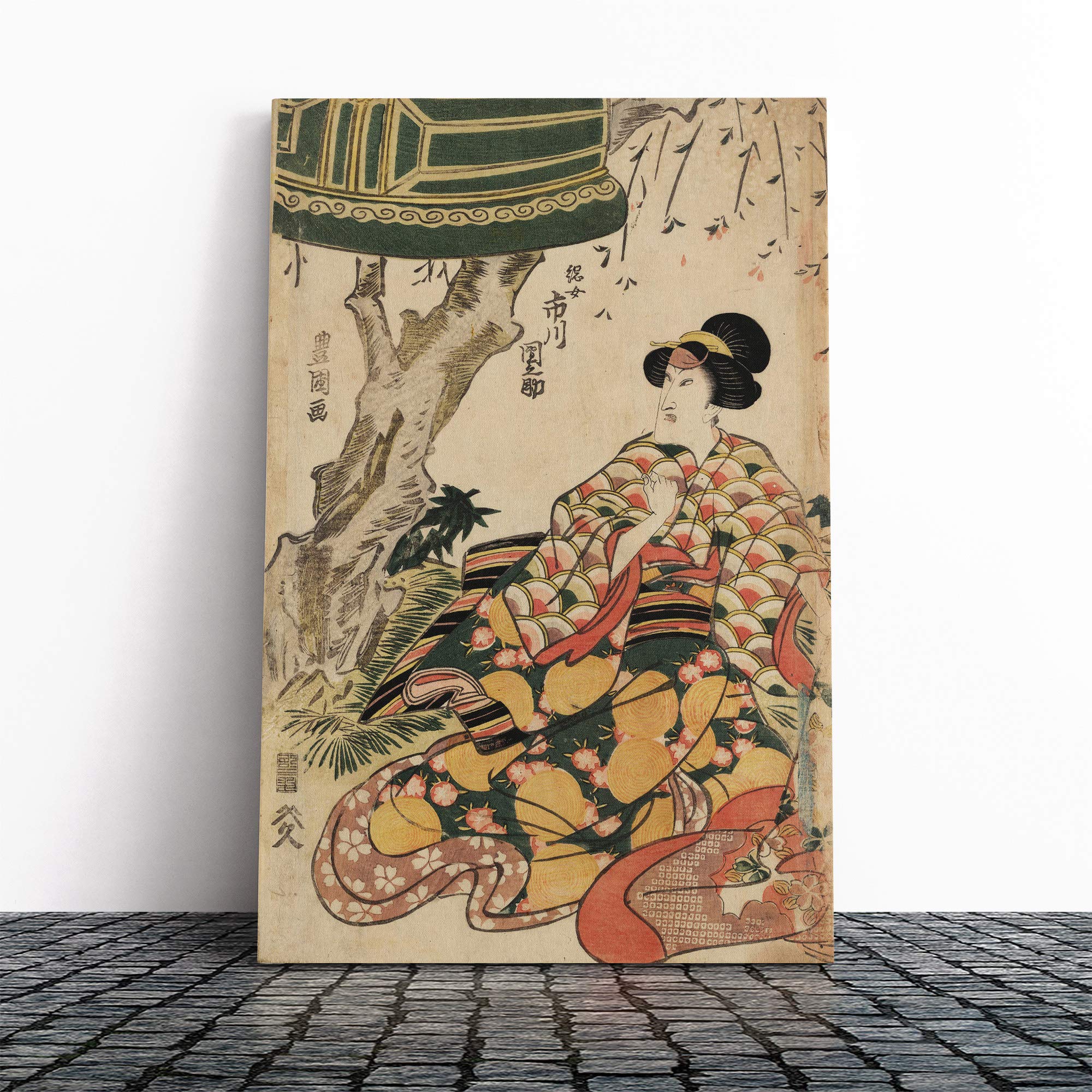 Wall Utagawa Toyokuni Vintage Japanese Oriental Art (12) Canvas Print | Gallery Wrapped 30mm Frame Wall Art | 30x20 inches | Ready to Hang | Asian Picture | Living Room Bedroom Lounge Office
