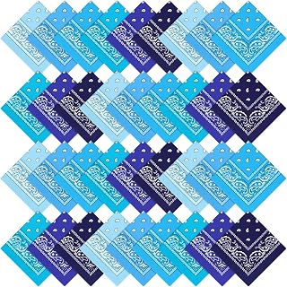 36 Pcs Bandanas Paisley Bulk Polyester Bandanas Cowboy Unisex Print Head Wrap Scarf Headband Handkerchief