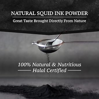 Black Hut Squid Ink (5g x 20 Pack) bundle with Squid Ink Powder (1.76oz / 50g)