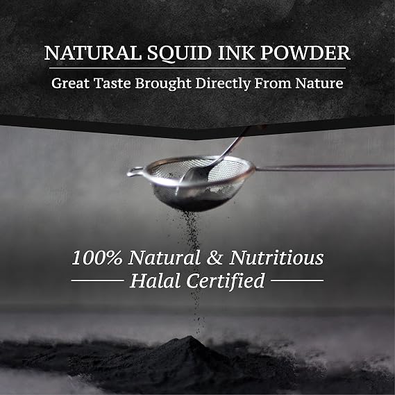 Black Hut Squid Ink (5g x 20 Pack) bundle with Squid Ink Powder (1.76oz / 50g)